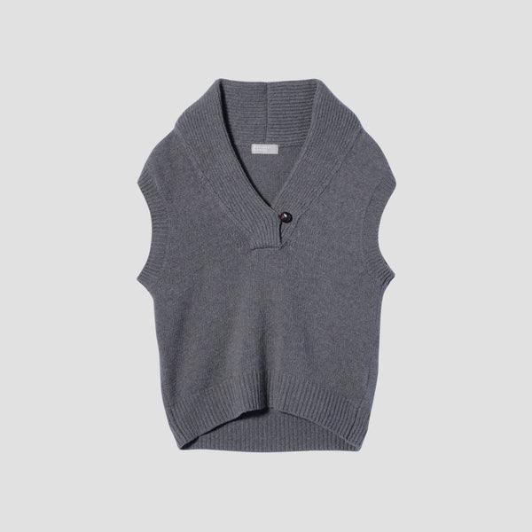 SHAWL COLLAR VEST KNIT