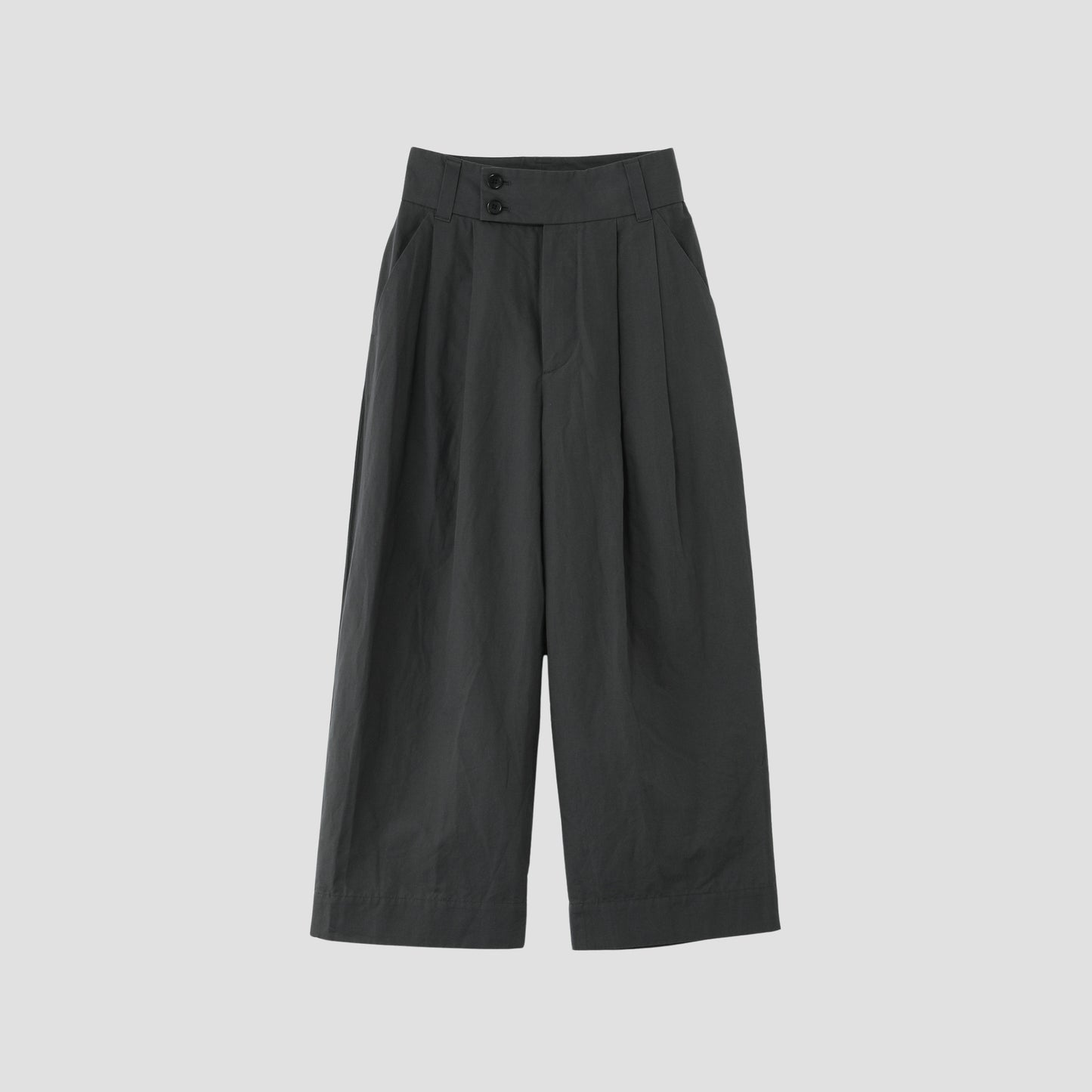 PLAIN WEAVE COTTON LINEN TROUSERS