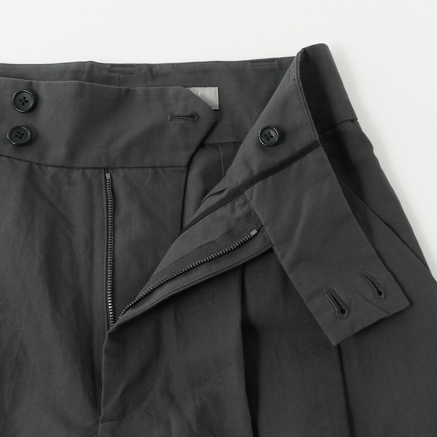 PLAIN WEAVE COTTON LINEN TROUSERS