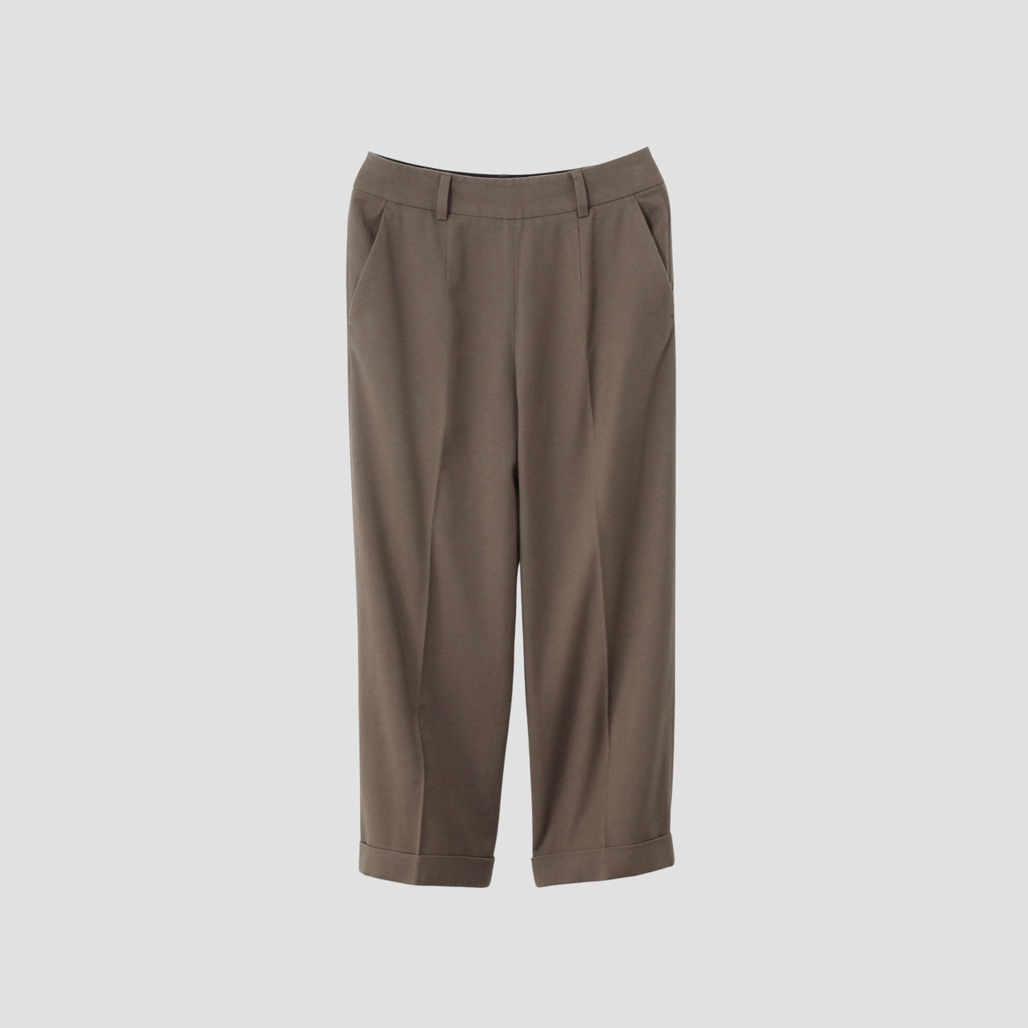 BRUSHED COTTON WOOL TROUSERS