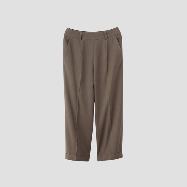 BRUSHED COTTON WOOL TROUSERS