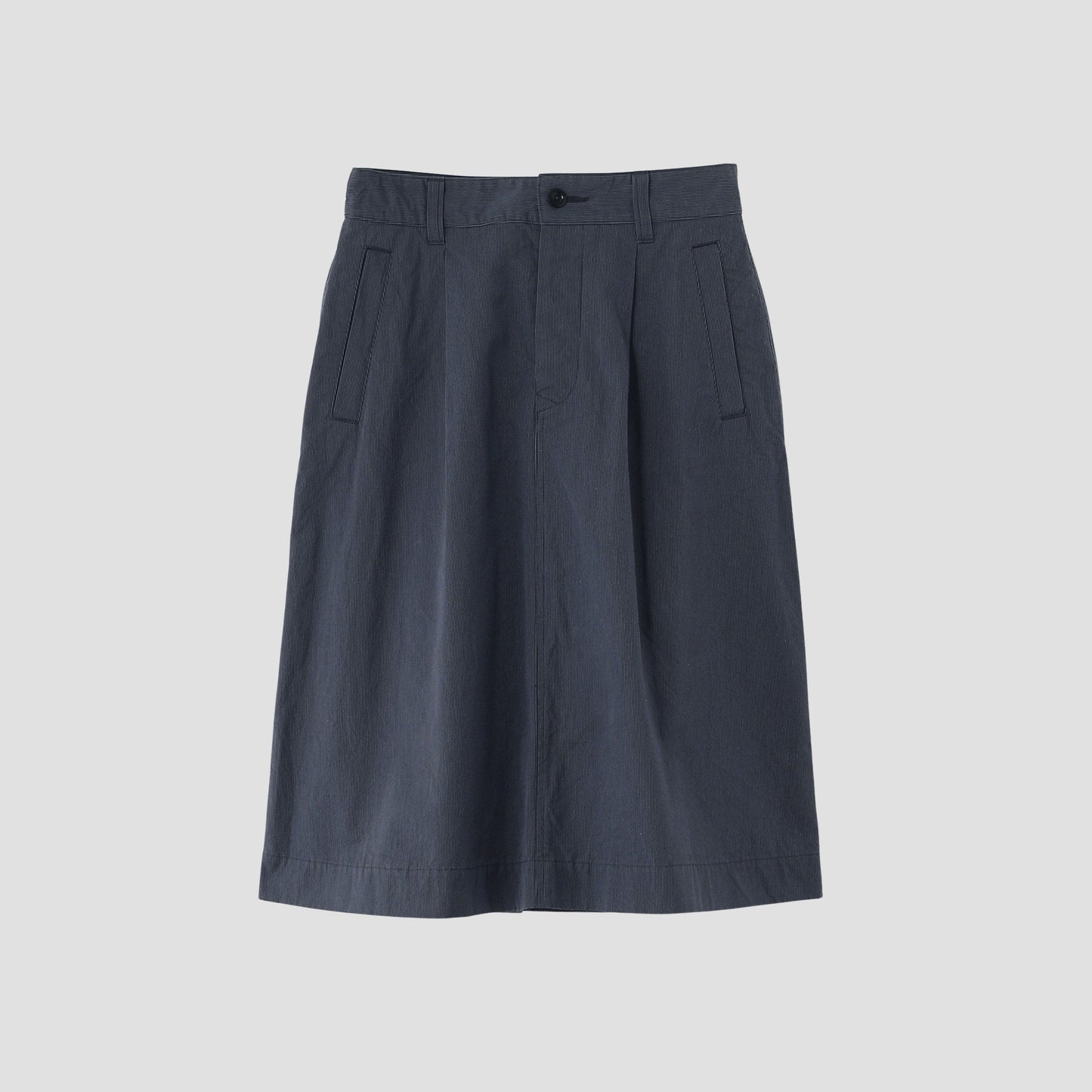 HAIRLINE COTTON WOOL SKIRT