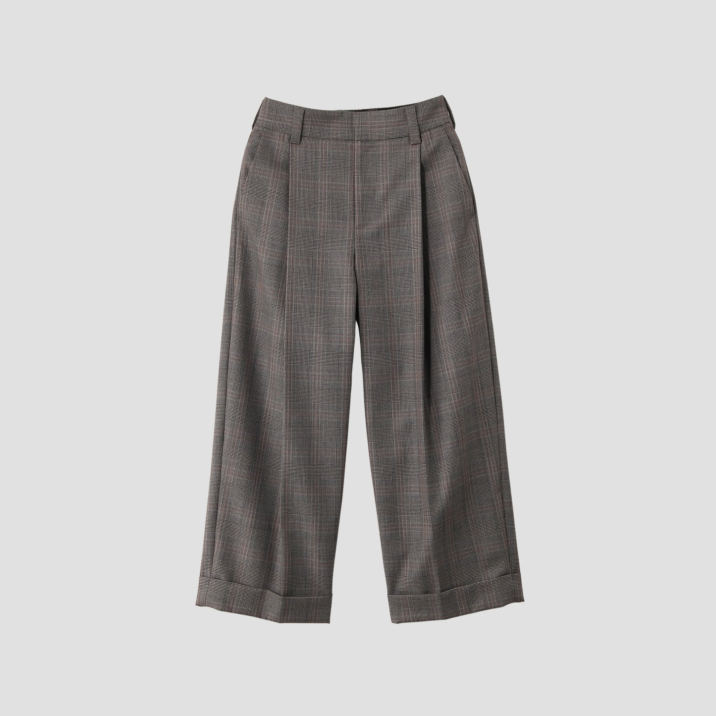 OVERCHECK WOOL TROUSERS