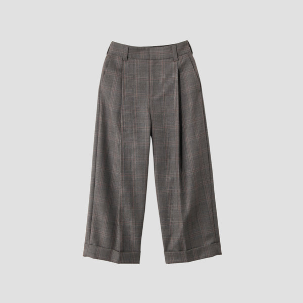 OVERCHECK WOOL TROUSERS