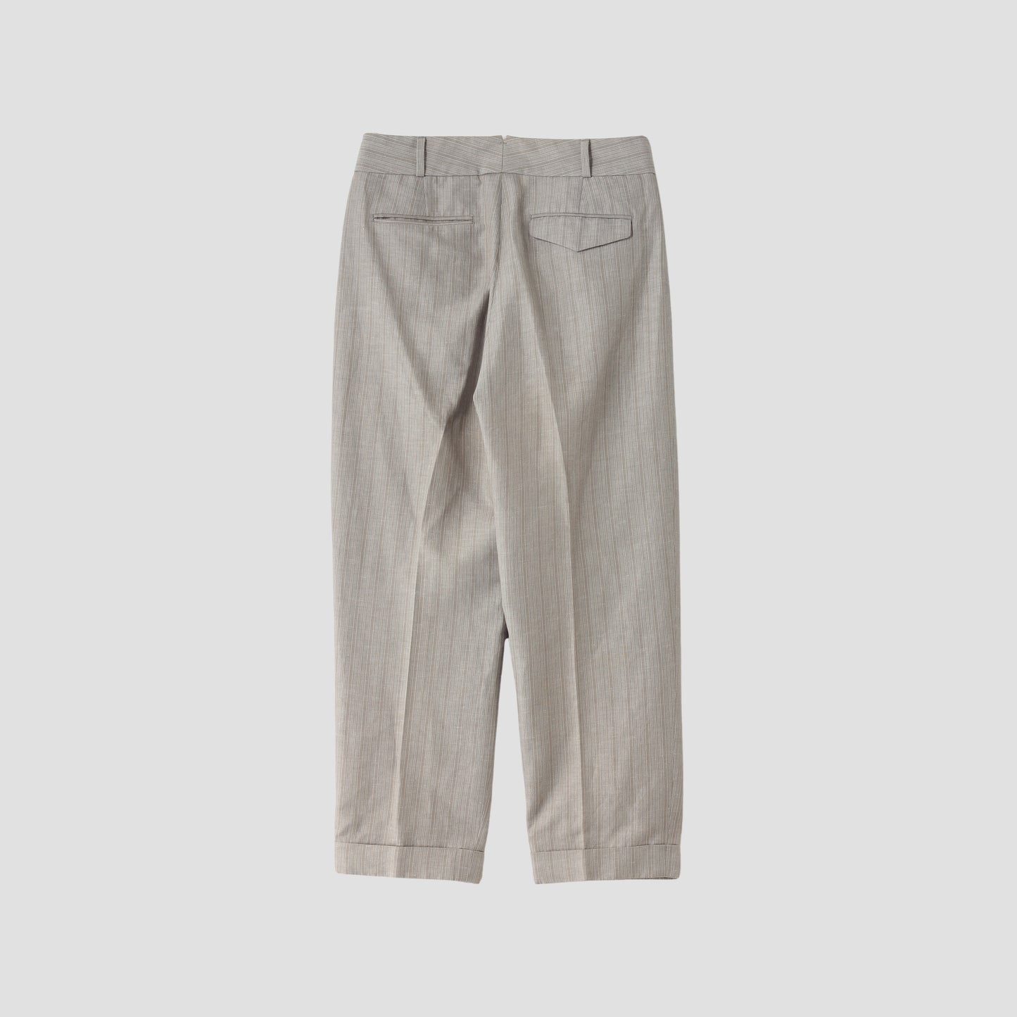MORNING STRIPE COTTON LINEN TROUSERS
