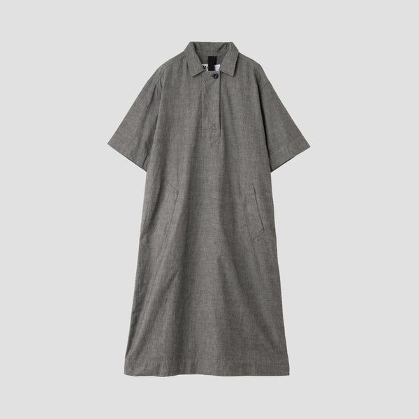 FADED COTTON SHIRTING DRESS