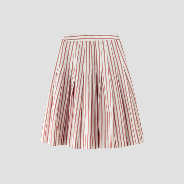 BOLD STRIPE COTTON LINEN SKIRT