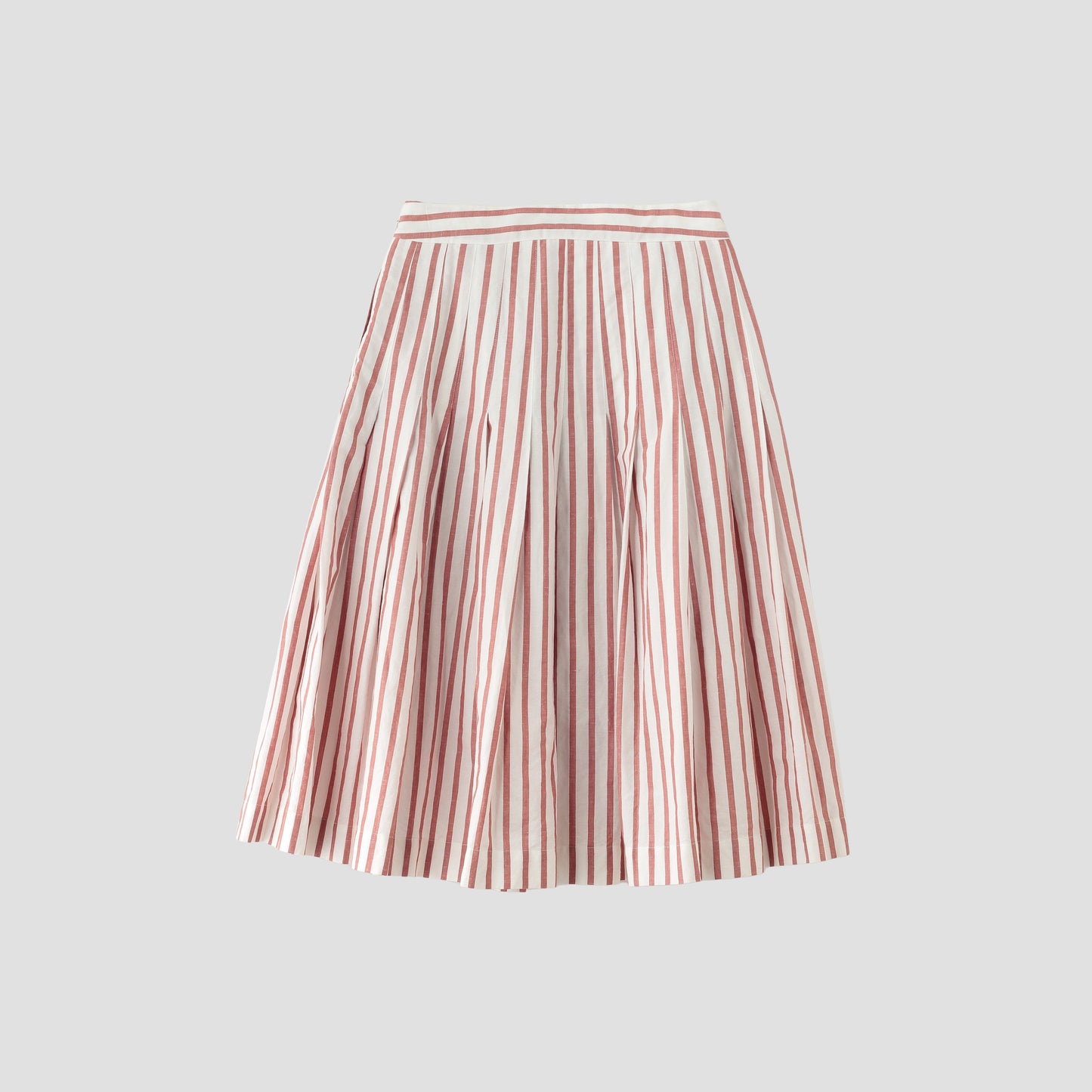 BOLD STRIPE COTTON LINEN SKIRT