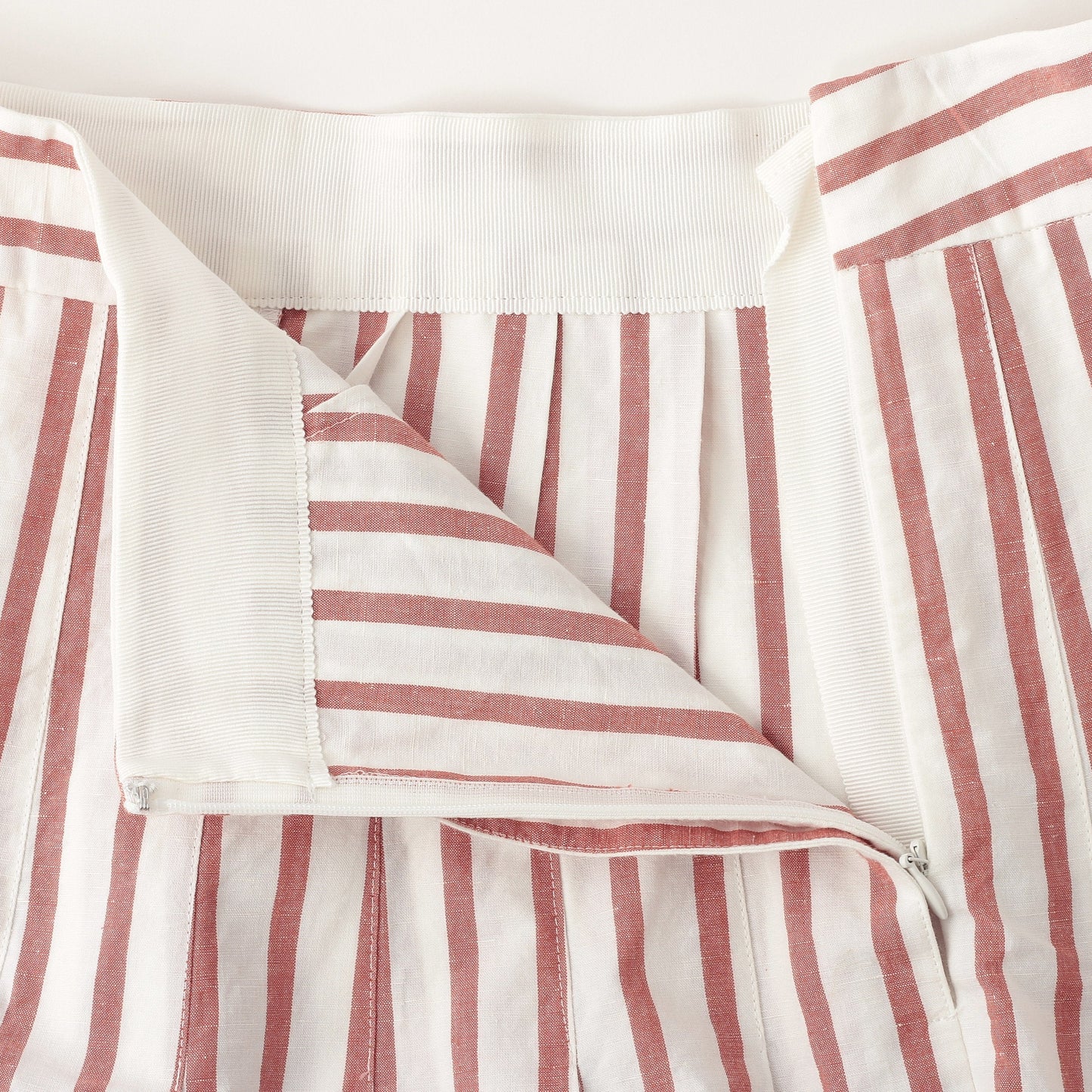 BOLD STRIPE COTTON LINEN SKIRT