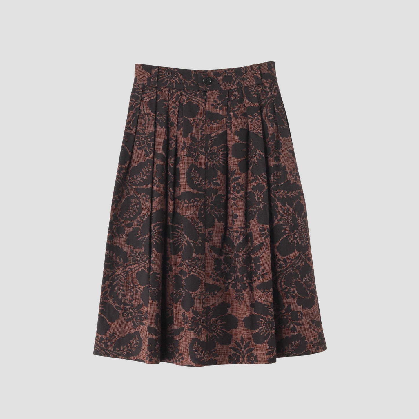 DAMASK COTTON LINEN TWILL SKIRT