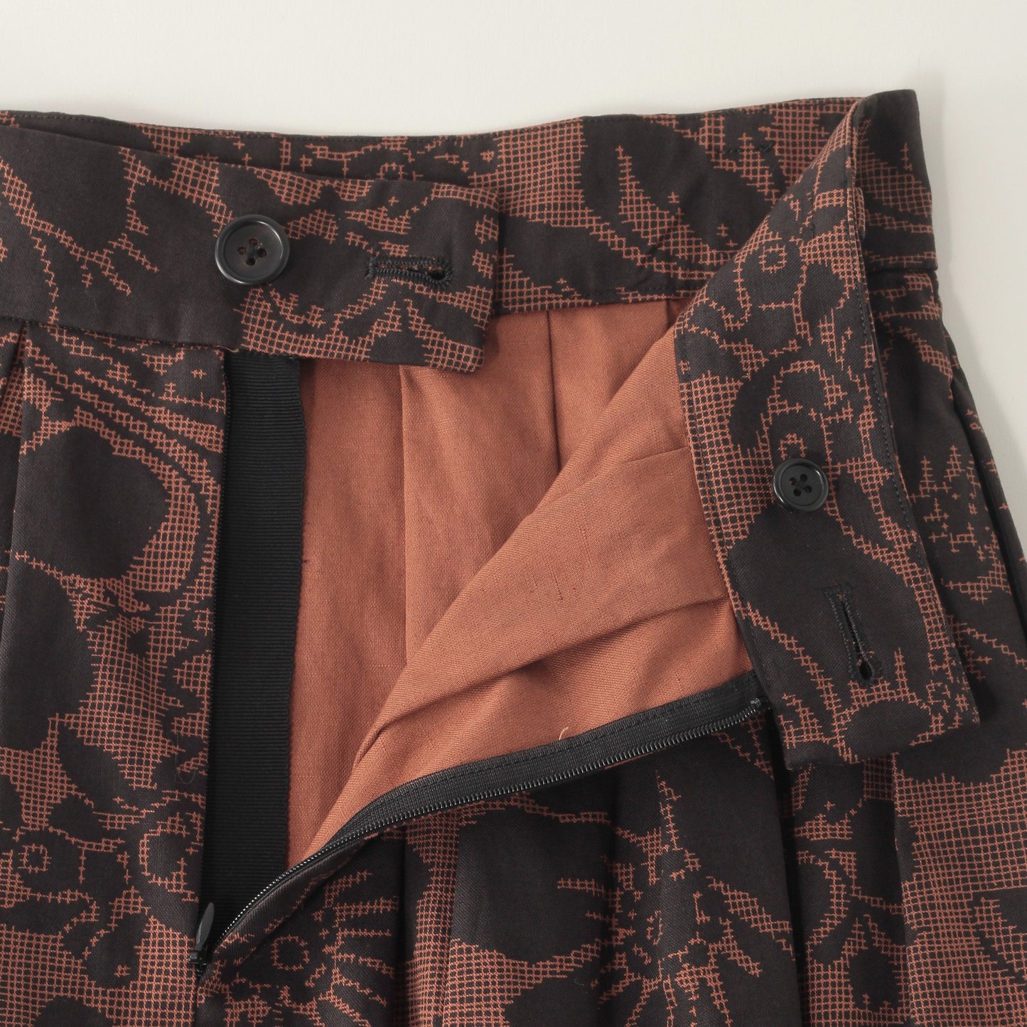 DAMASK COTTON LINEN TWILL SKIRT