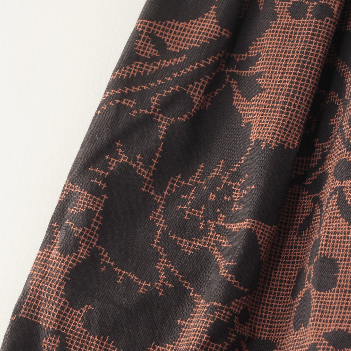 DAMASK COTTON LINEN TWILL SKIRT