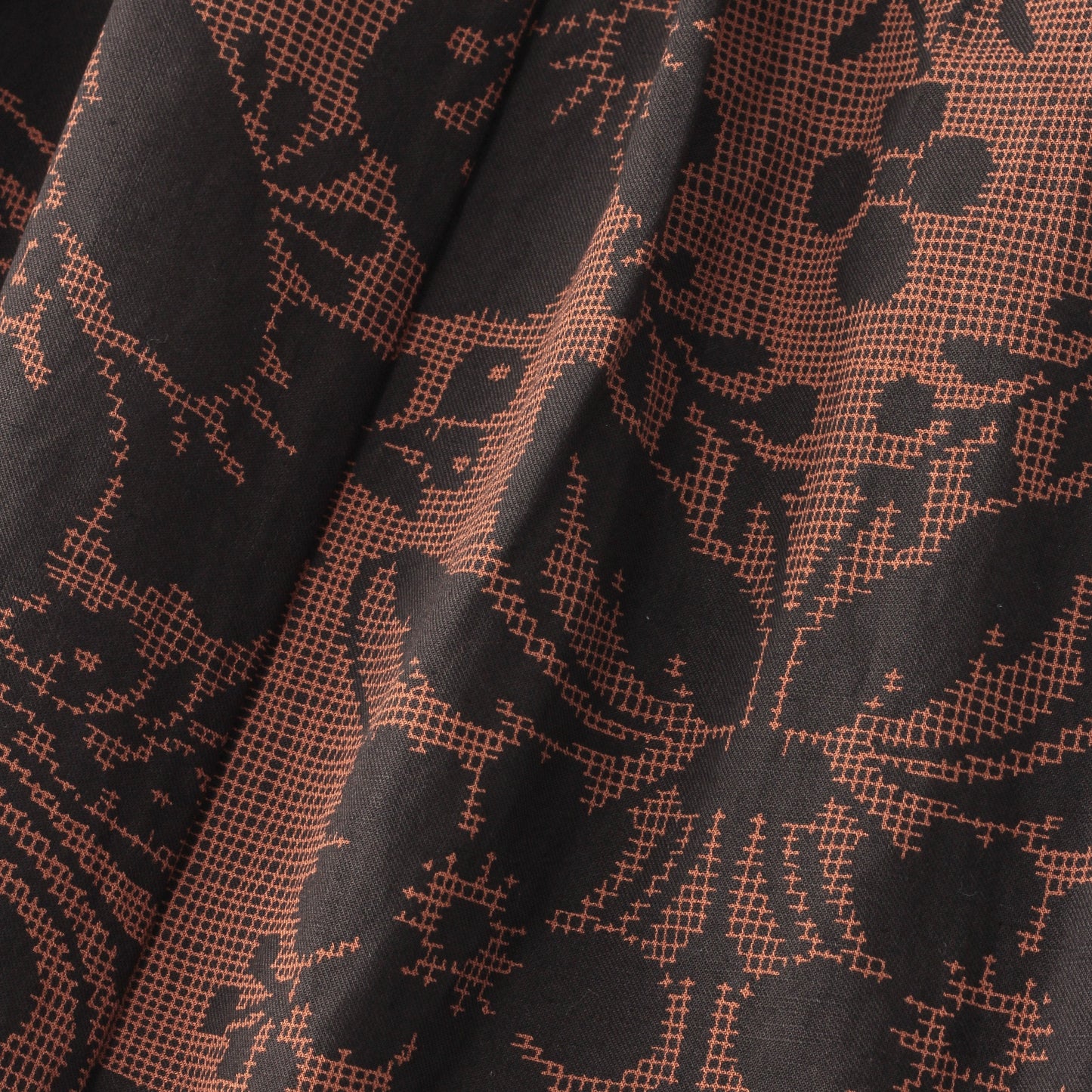 DAMASK COTTON LINEN TWILL SKIRT