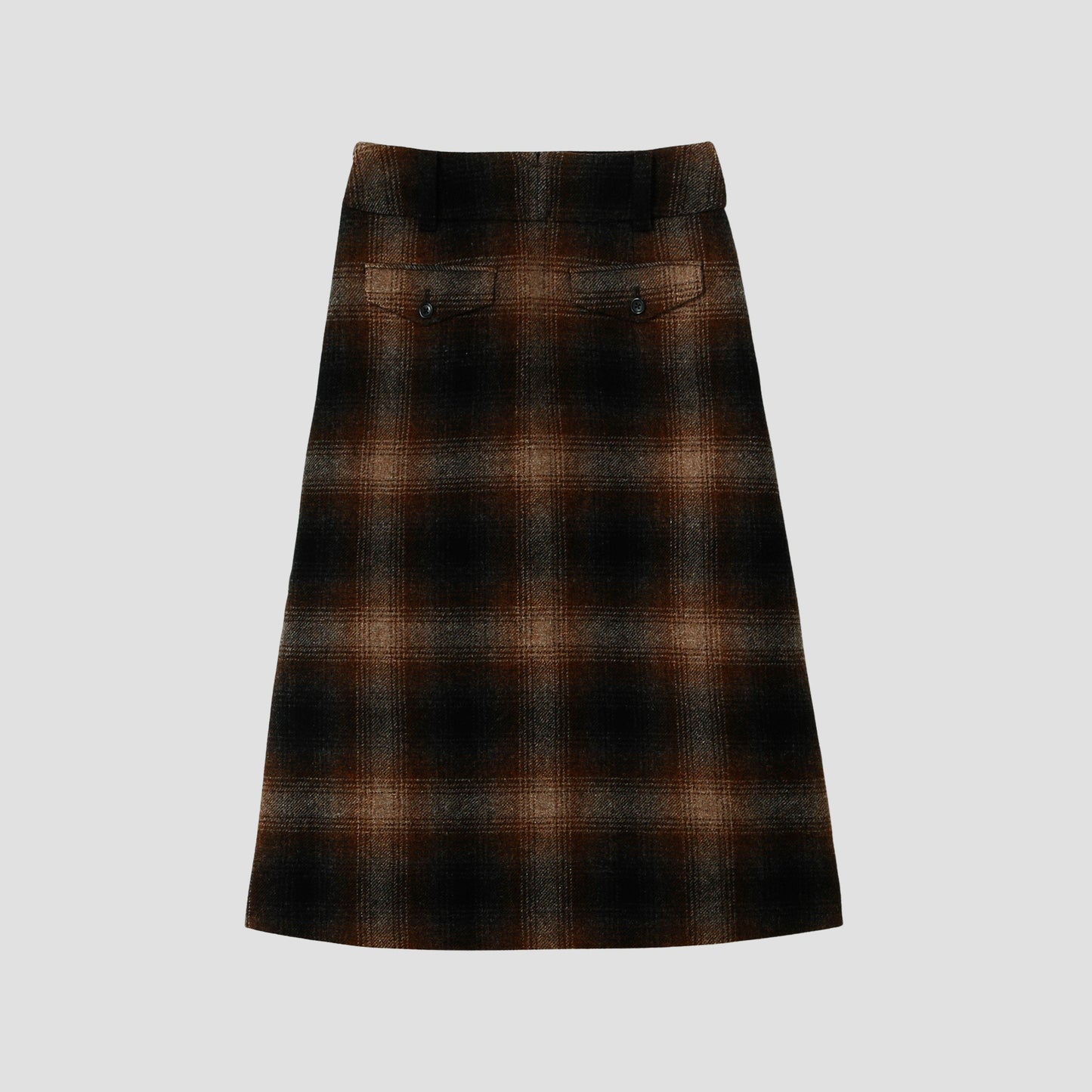 SHADOW CHECK WOOL SKIRT