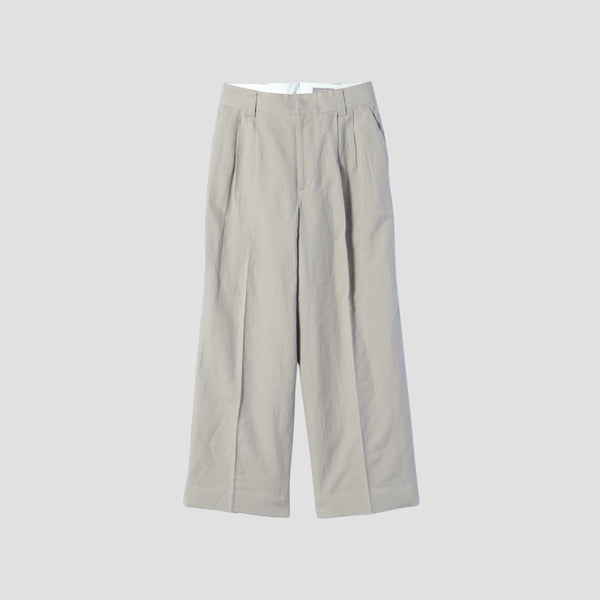 COTTON LINEN OXFORD TROUSERS