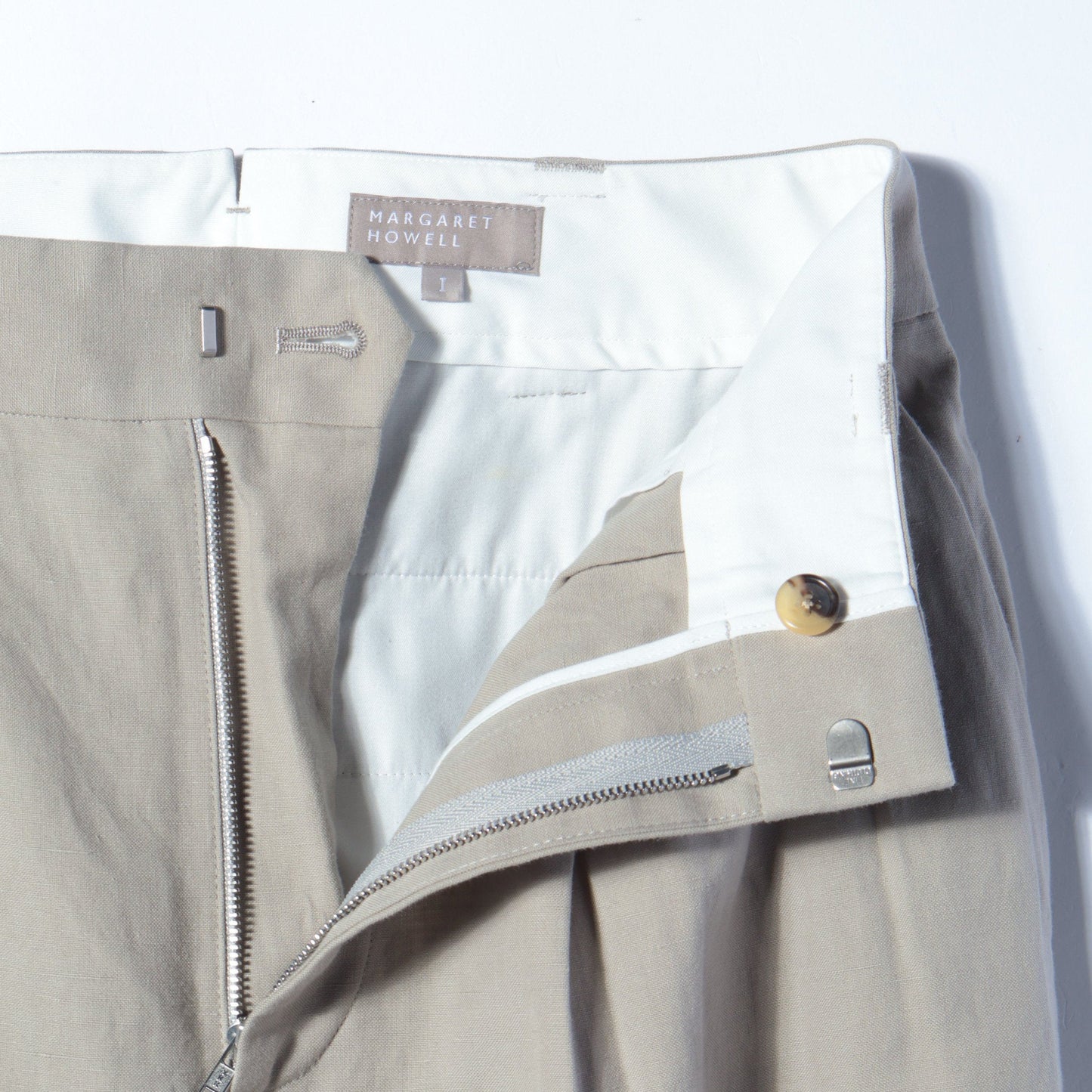 COTTON LINEN OXFORD TROUSERS