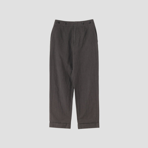 YARN DYED COTTON LINEN TROUSERS