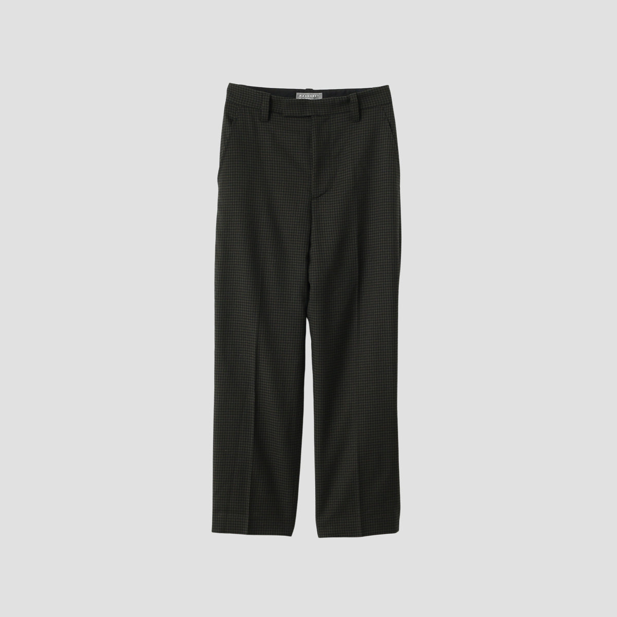 GINGHAM WOOL TWILL TROUSERS