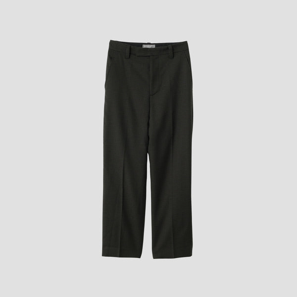 GINGHAM WOOL TWILL TROUSERS