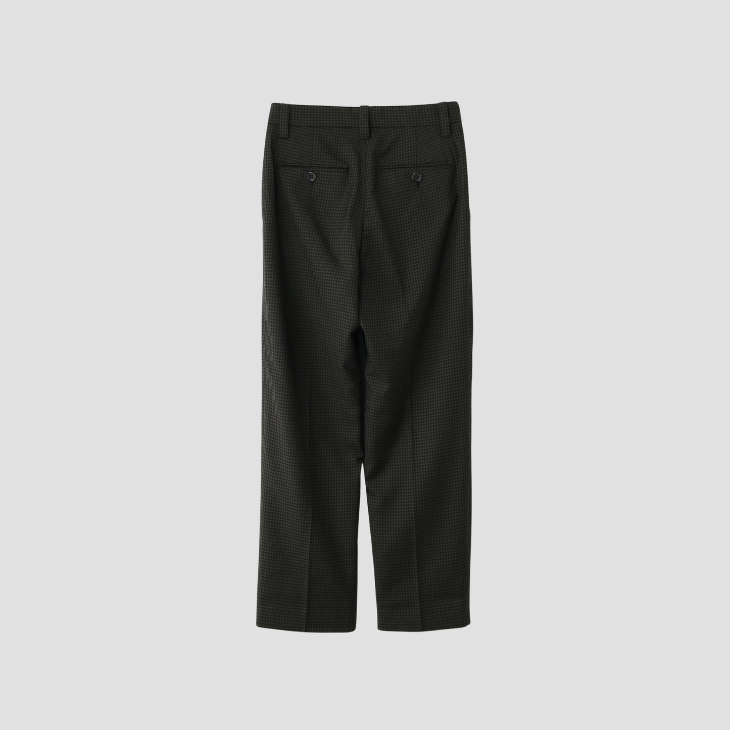GINGHAM WOOL TWILL TROUSERS