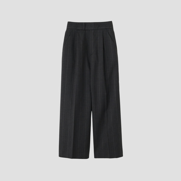 WIDE STRIPE FINE WOOL TROUSERS