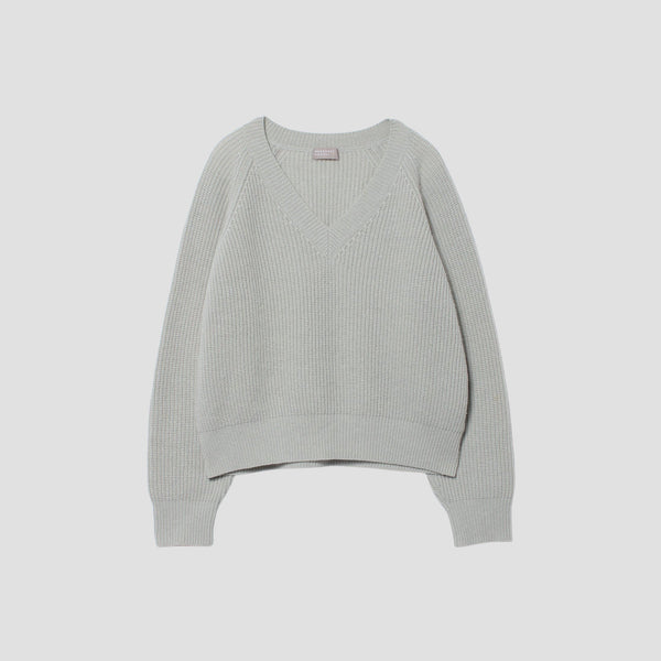 WOOL CASHMERE SILK V NECK JUMP KNIT