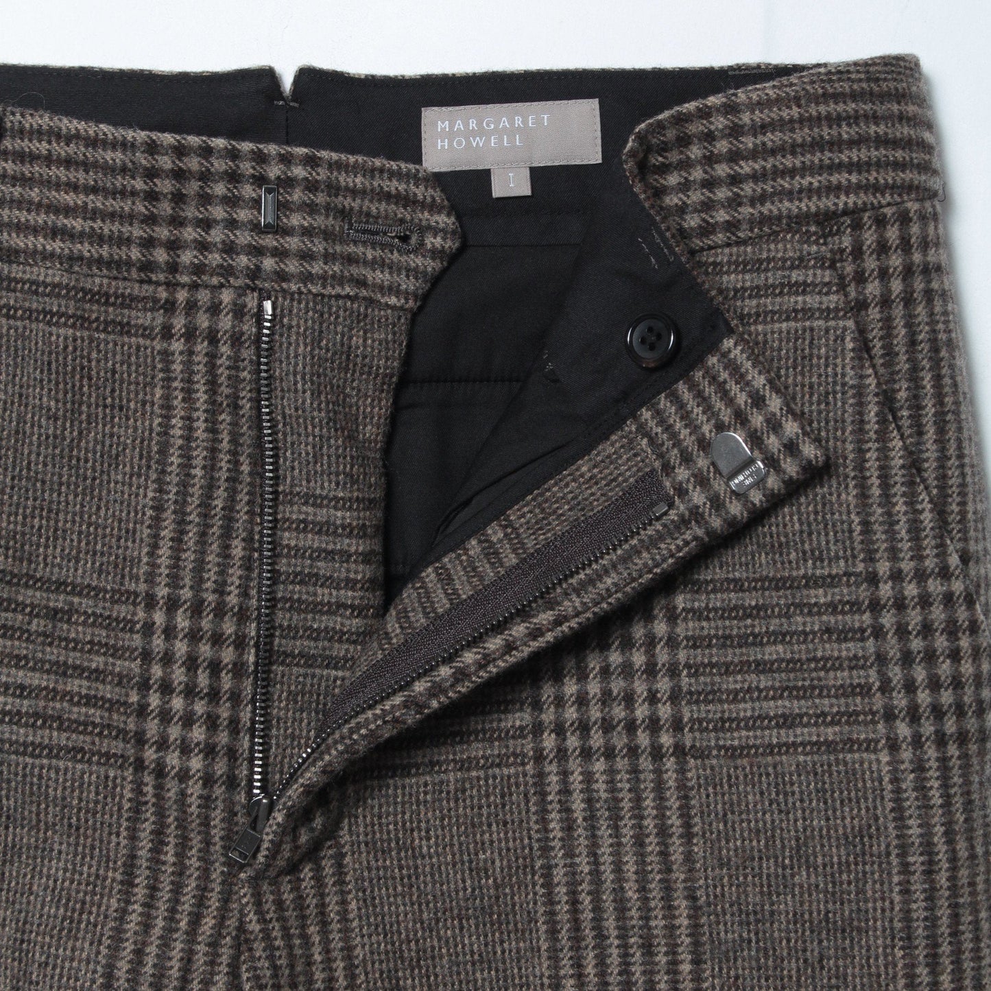 CHECK WOOL TROUSER TROUSERS