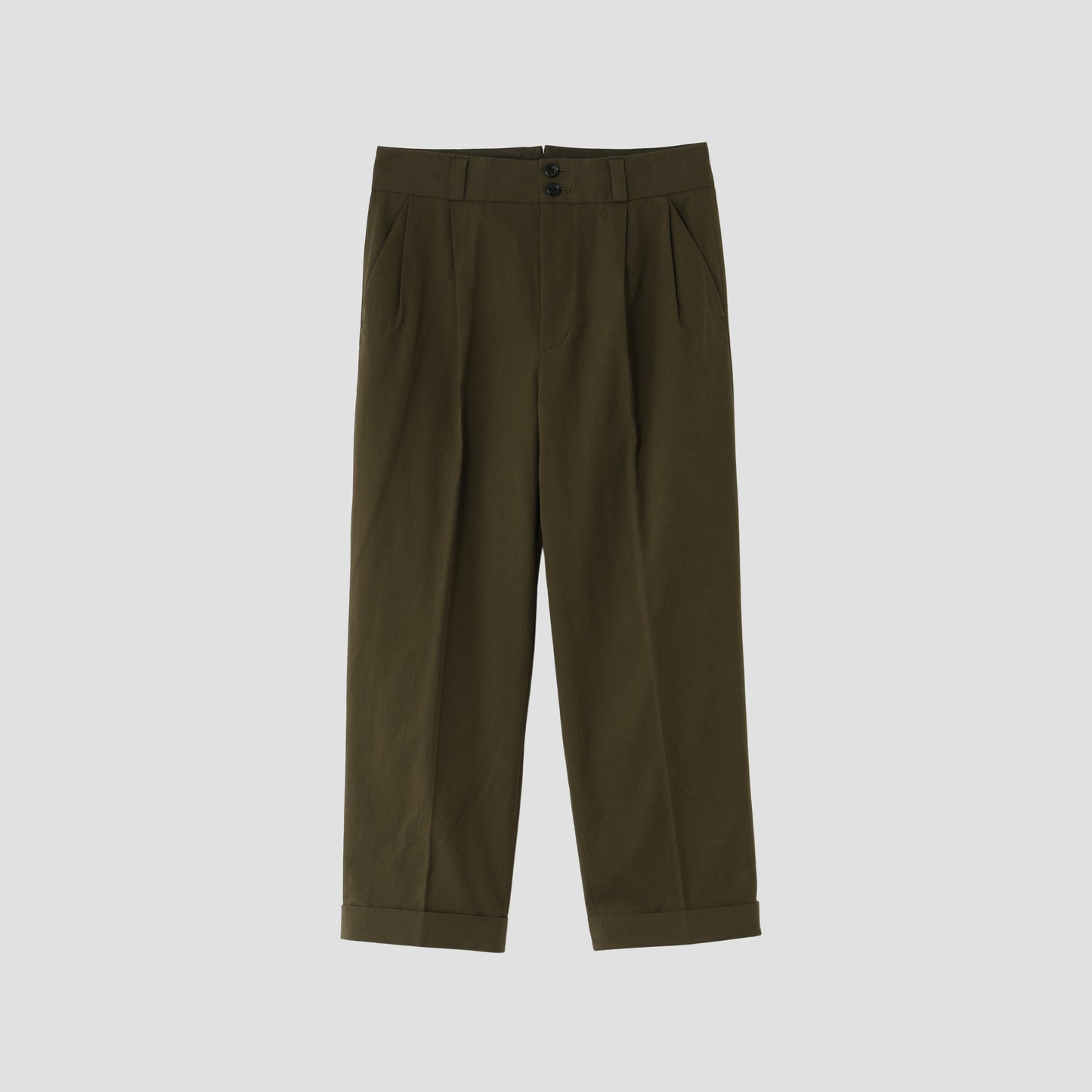 MATT COTTON TWILL TROUSERS