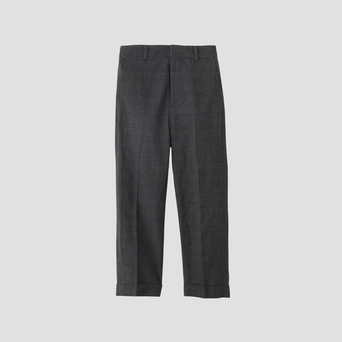 PRINCE OF WALES CHECK WOOL LINEN TROUSERS