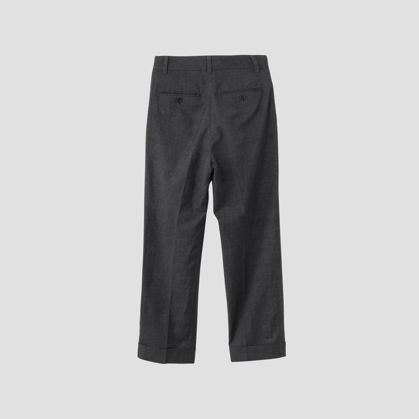 PRINCE OF WALES CHECK WOOL LINEN TROUSERS