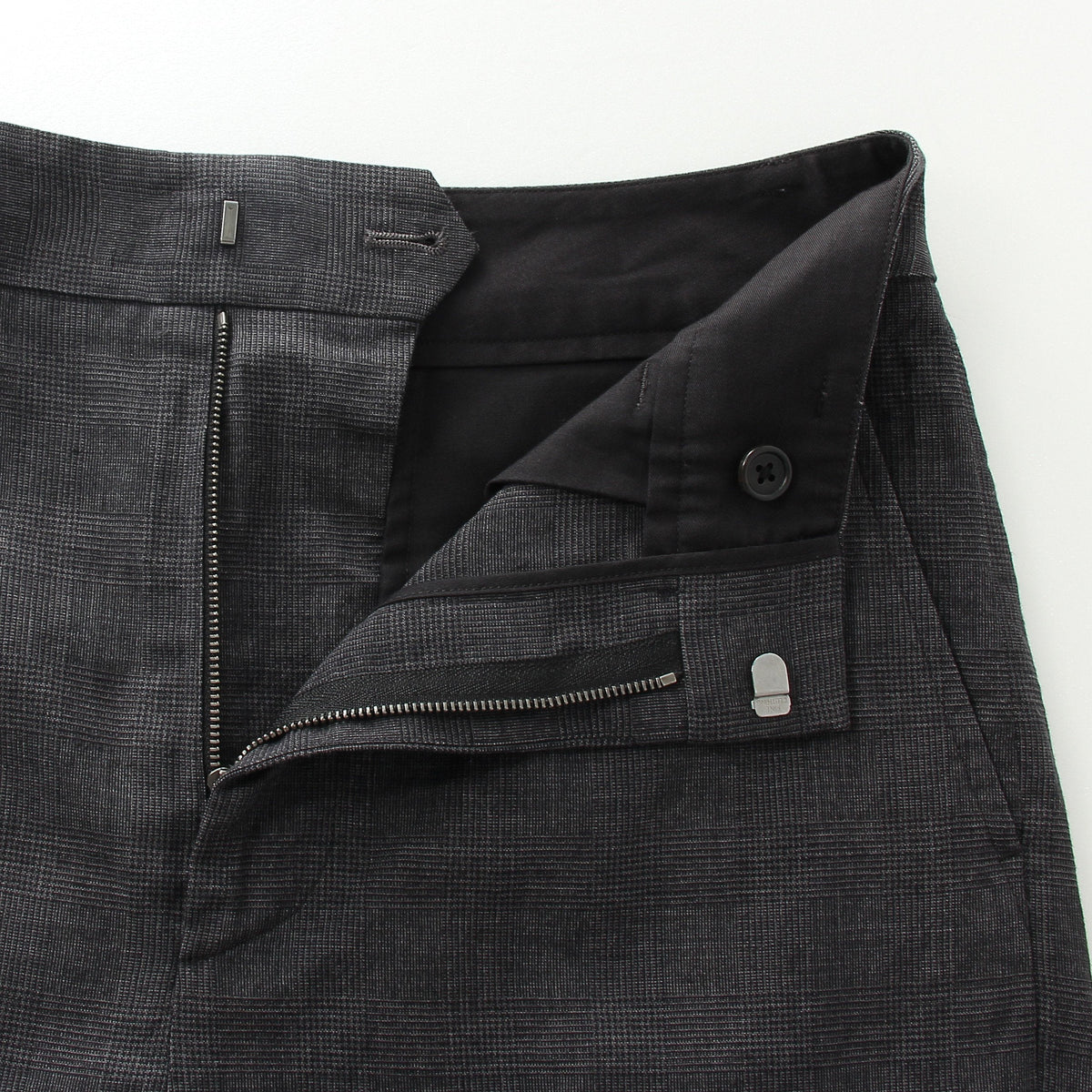 PRINCE OF WALES CHECK WOOL LINEN TROUSERS