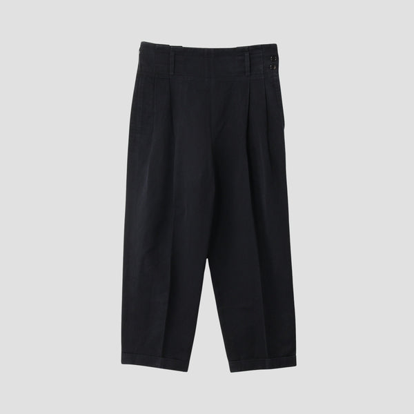 COTTON LINEN SATEEN TROUSERS