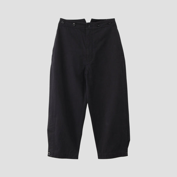 WASHED COMPACT COTTON TROUSERS