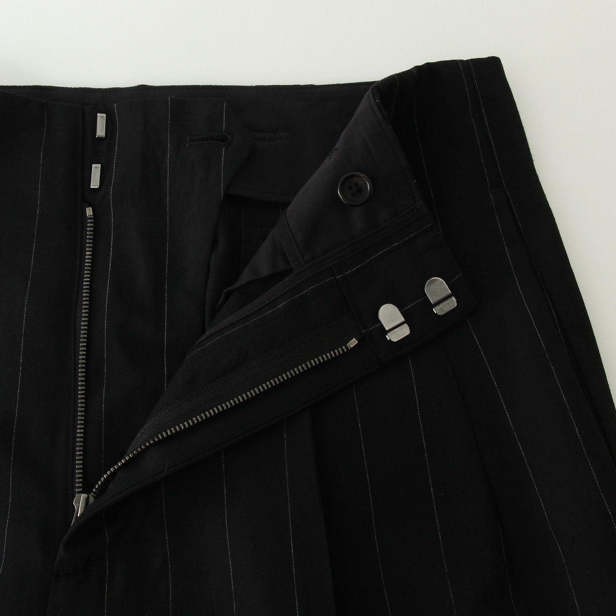 WIDE PINSTRIPE WOOL TROUSERS