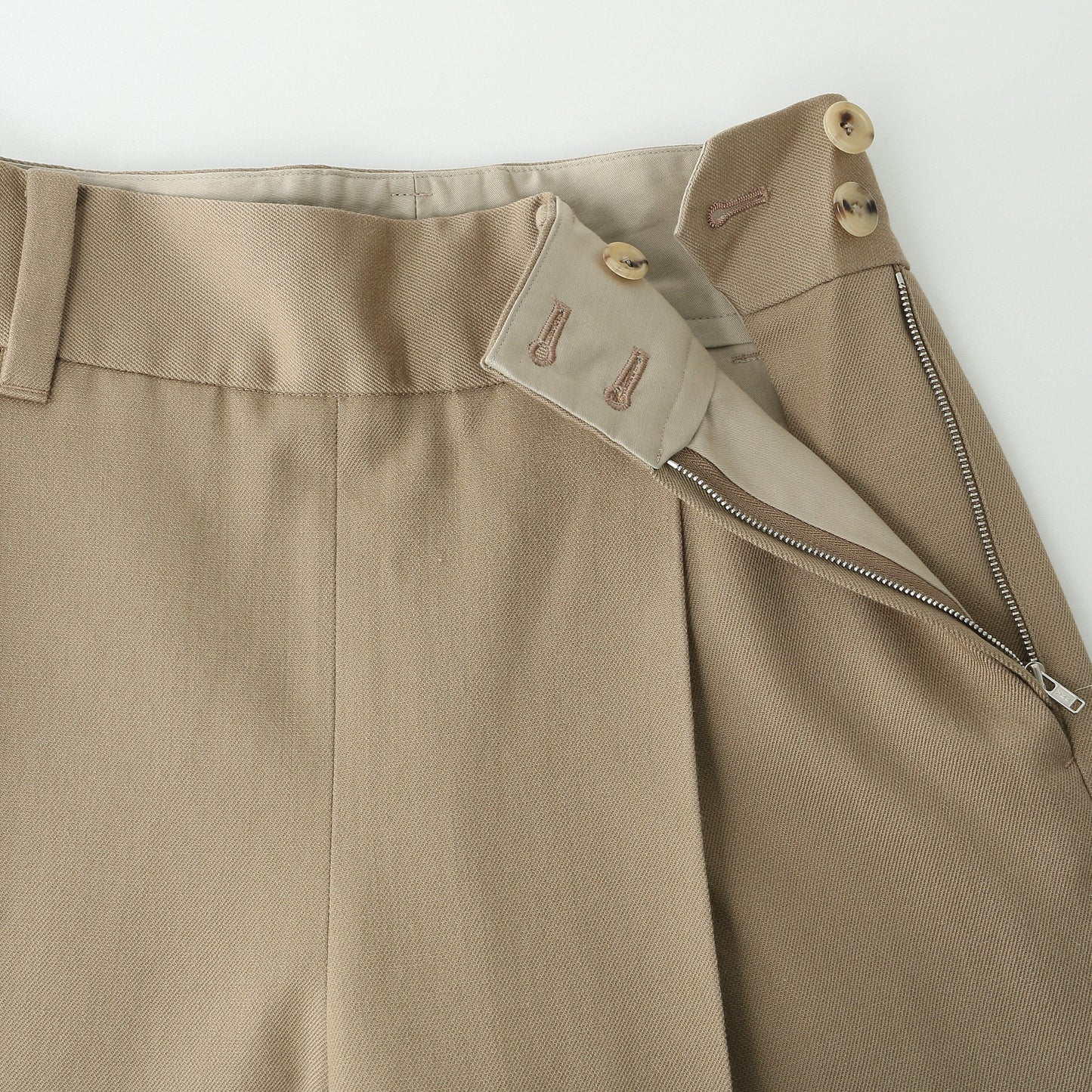 WOOL COTTON SERGE TROUSERS