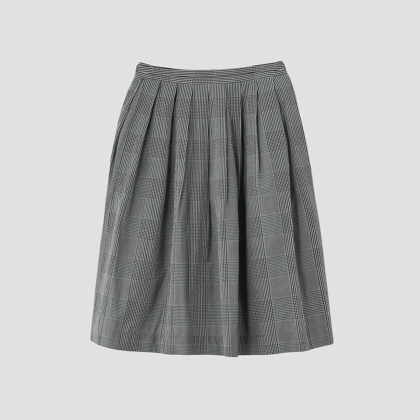 GINGHAM OVERCHECK COTTON SKIRT