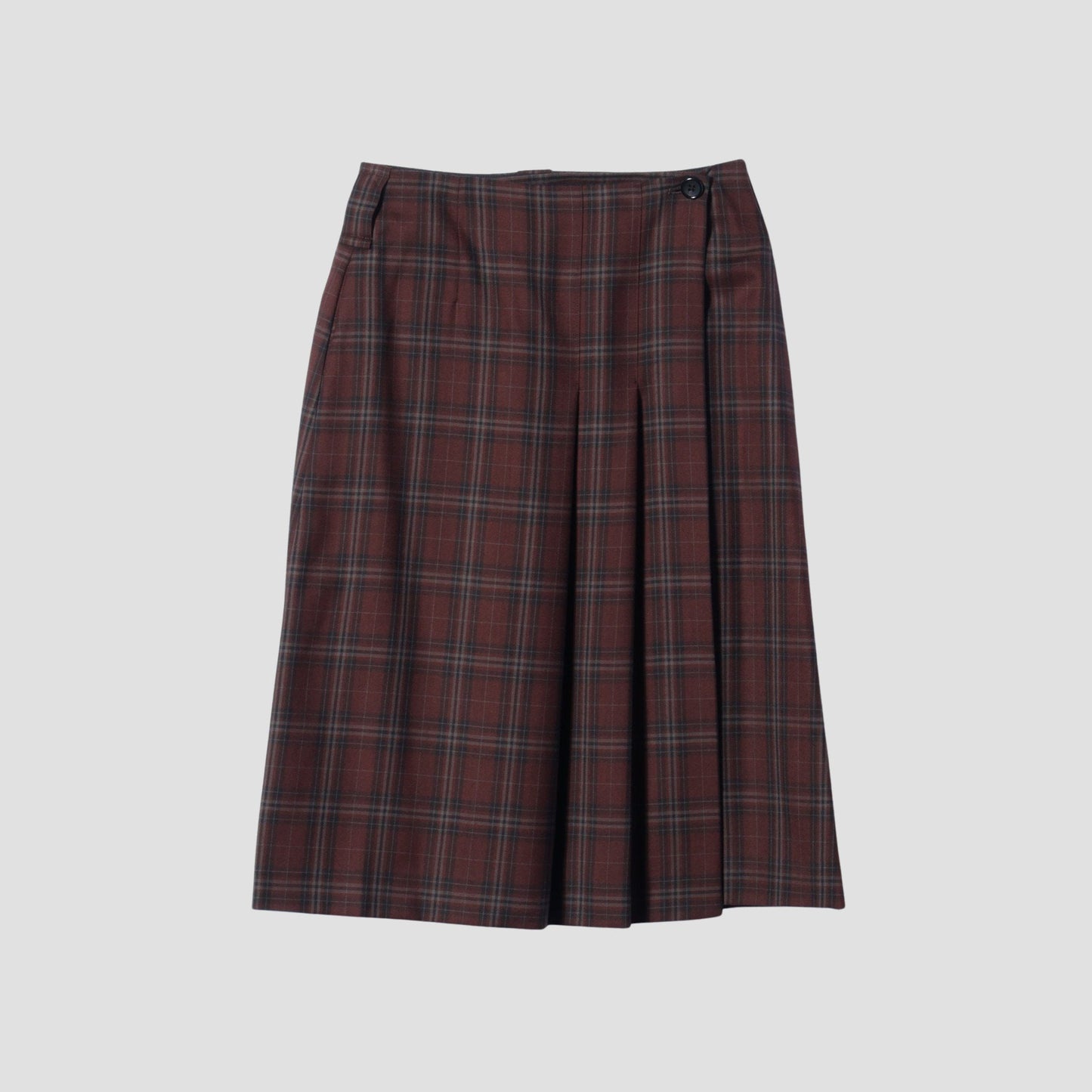 TONAL CHECK WOOL SKIRT
