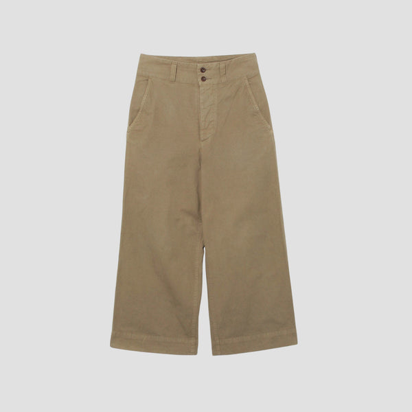 BRUSHED DRY COTTON CANVAS TROUSERS