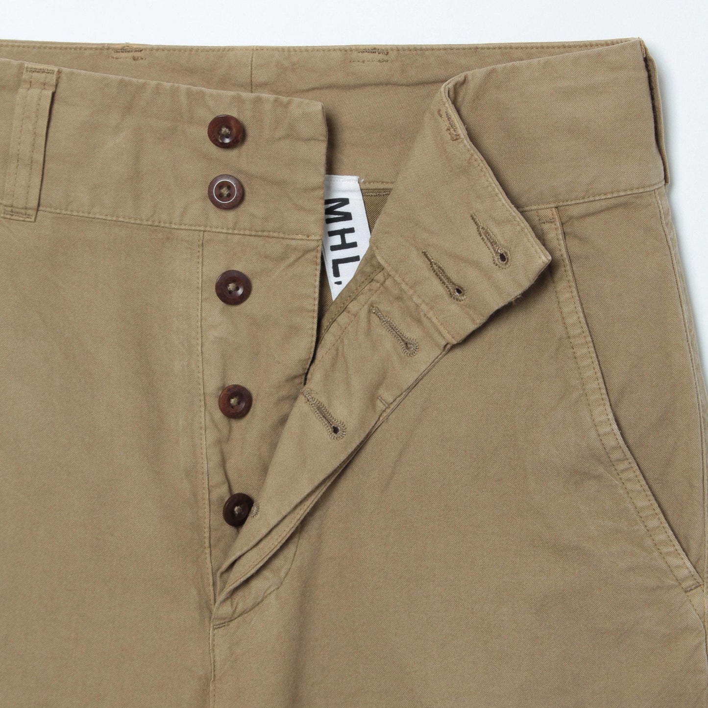 BRUSHED DRY COTTON CANVAS TROUSERS