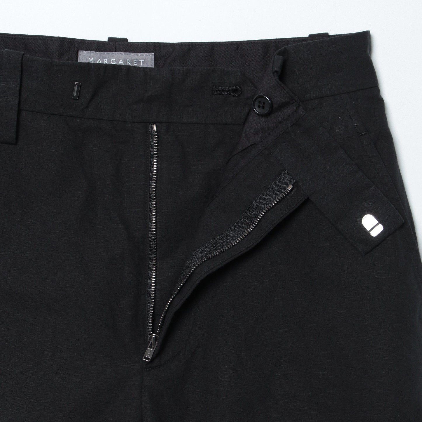 PLAIN WEAVE COTTON LINEN TROUSERS
