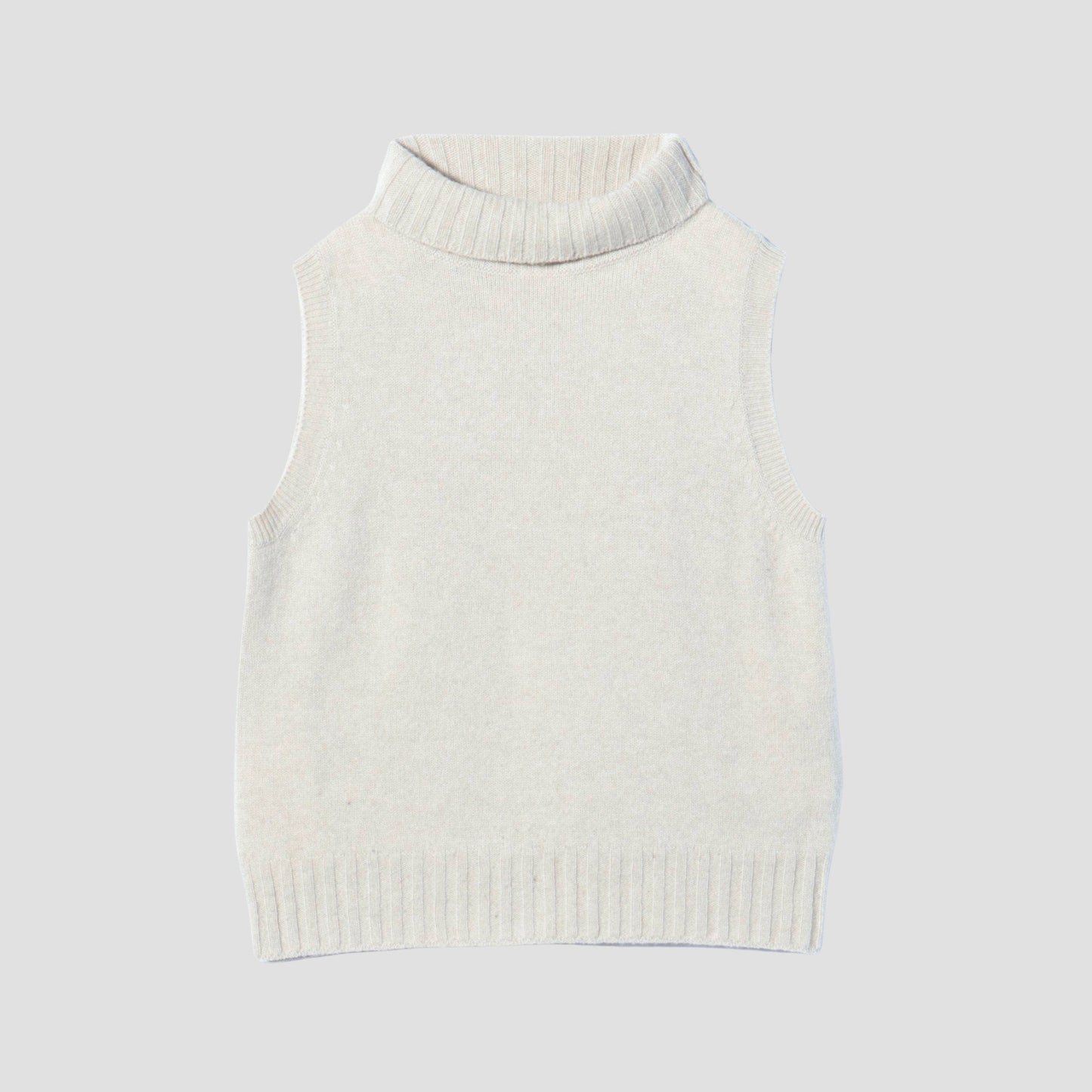 SLEEVELESS ROLL NECK KNIT