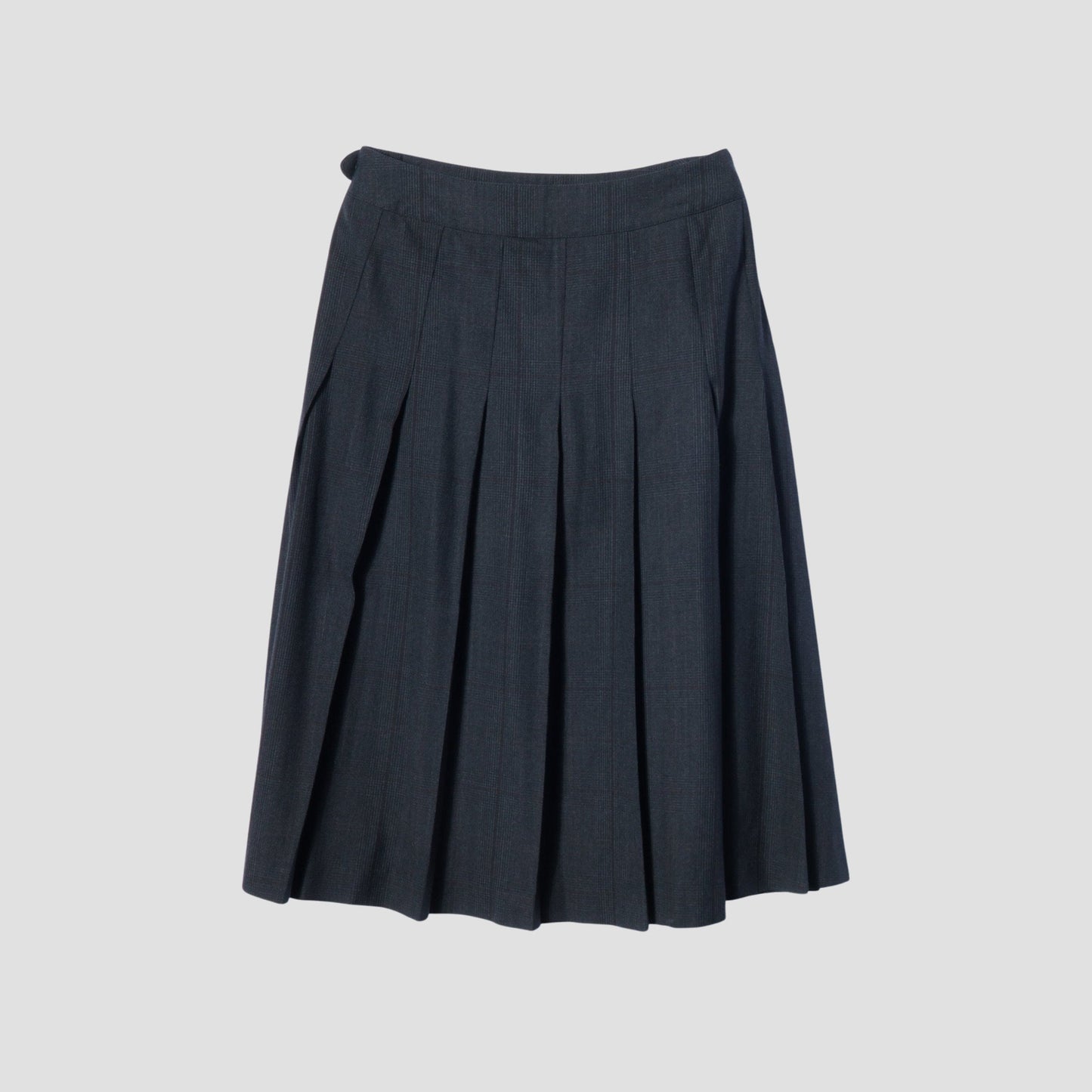 LARGE CHECK WOOL COTTON SKIRT