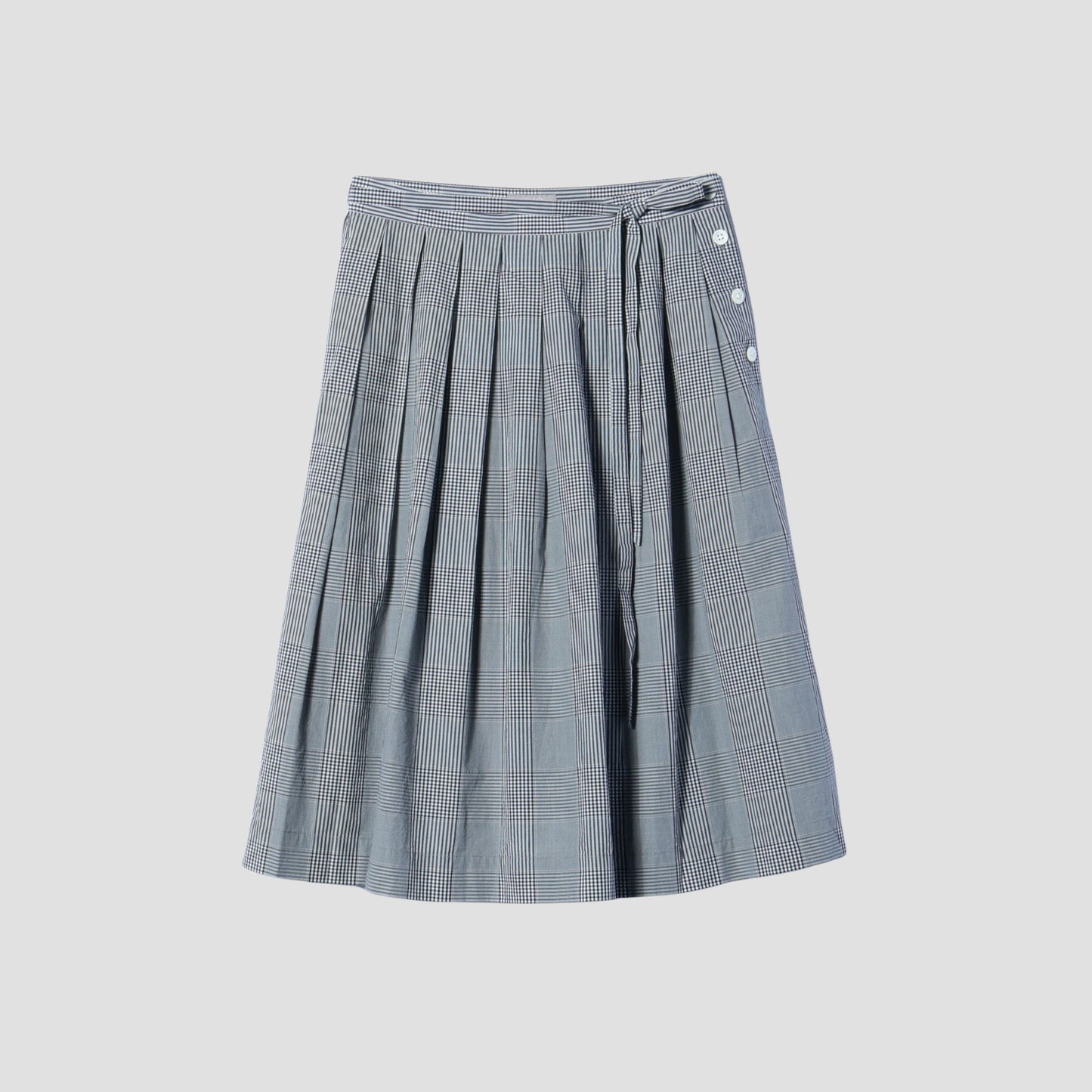 GINGHAM OVERCHECK COTTON SKIRT