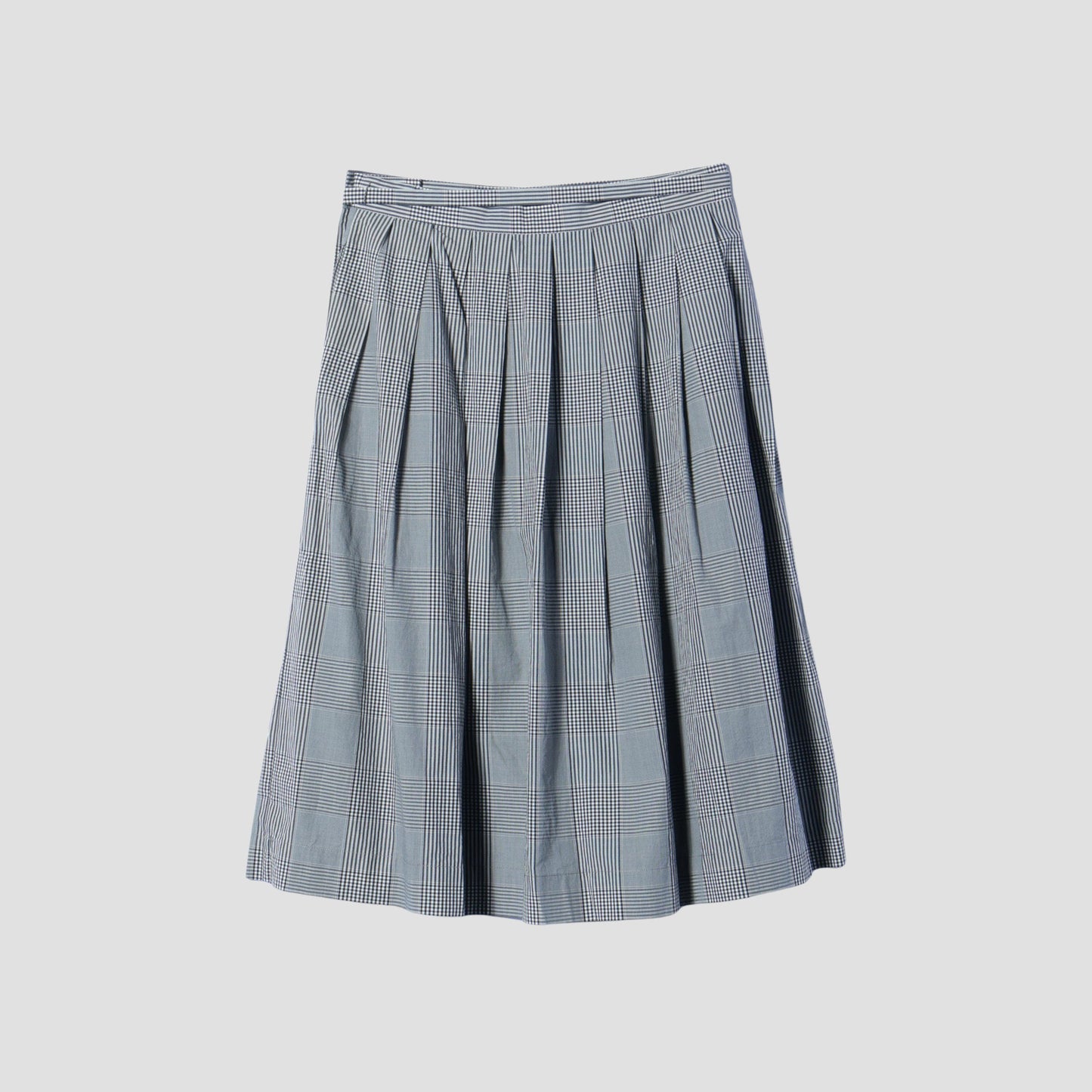 GINGHAM OVERCHECK COTTON SKIRT