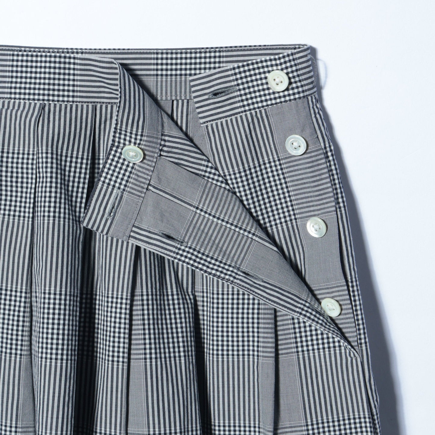 GINGHAM OVERCHECK COTTON SKIRT