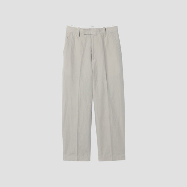 PLAIN WEAVE COTTON LINEN TROUSERS