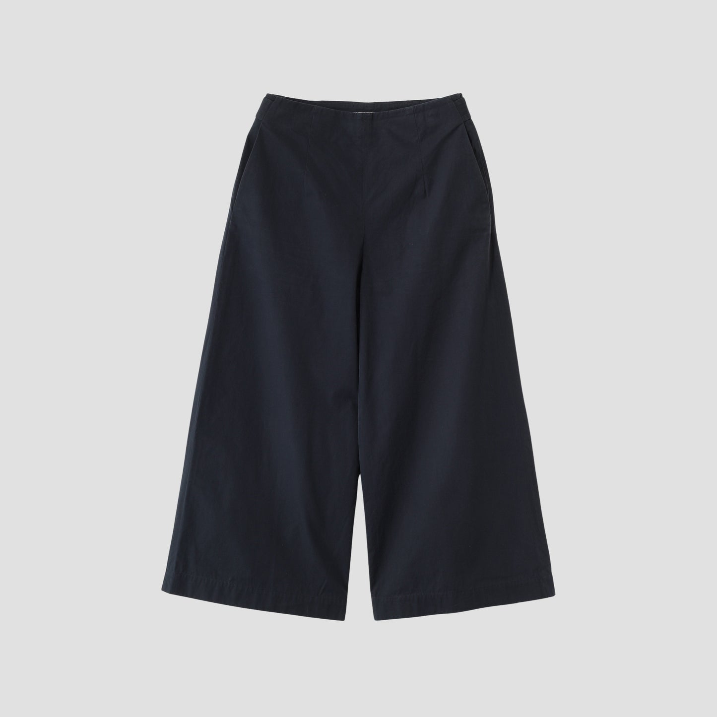 WASHED YARN DYE COTTON POPLIN TROUSERS