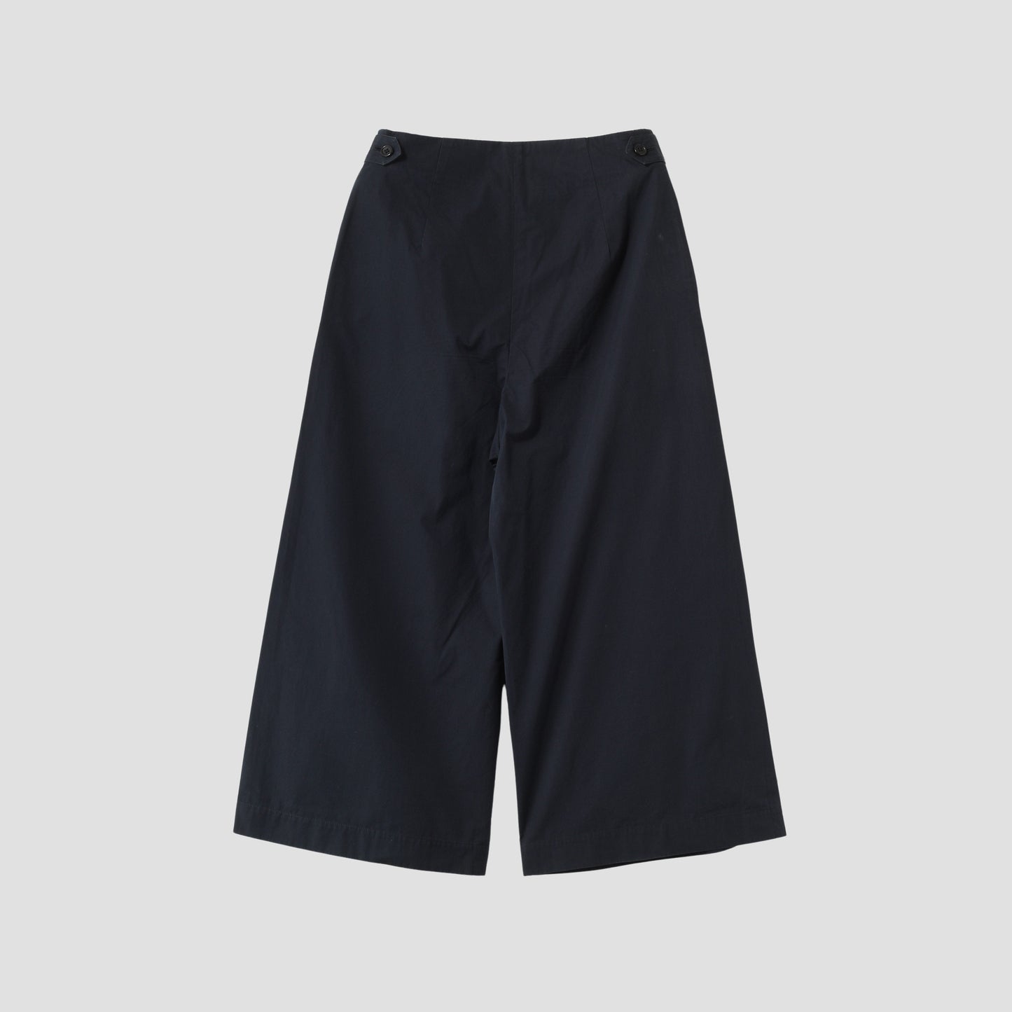 WASHED YARN DYE COTTON POPLIN TROUSERS