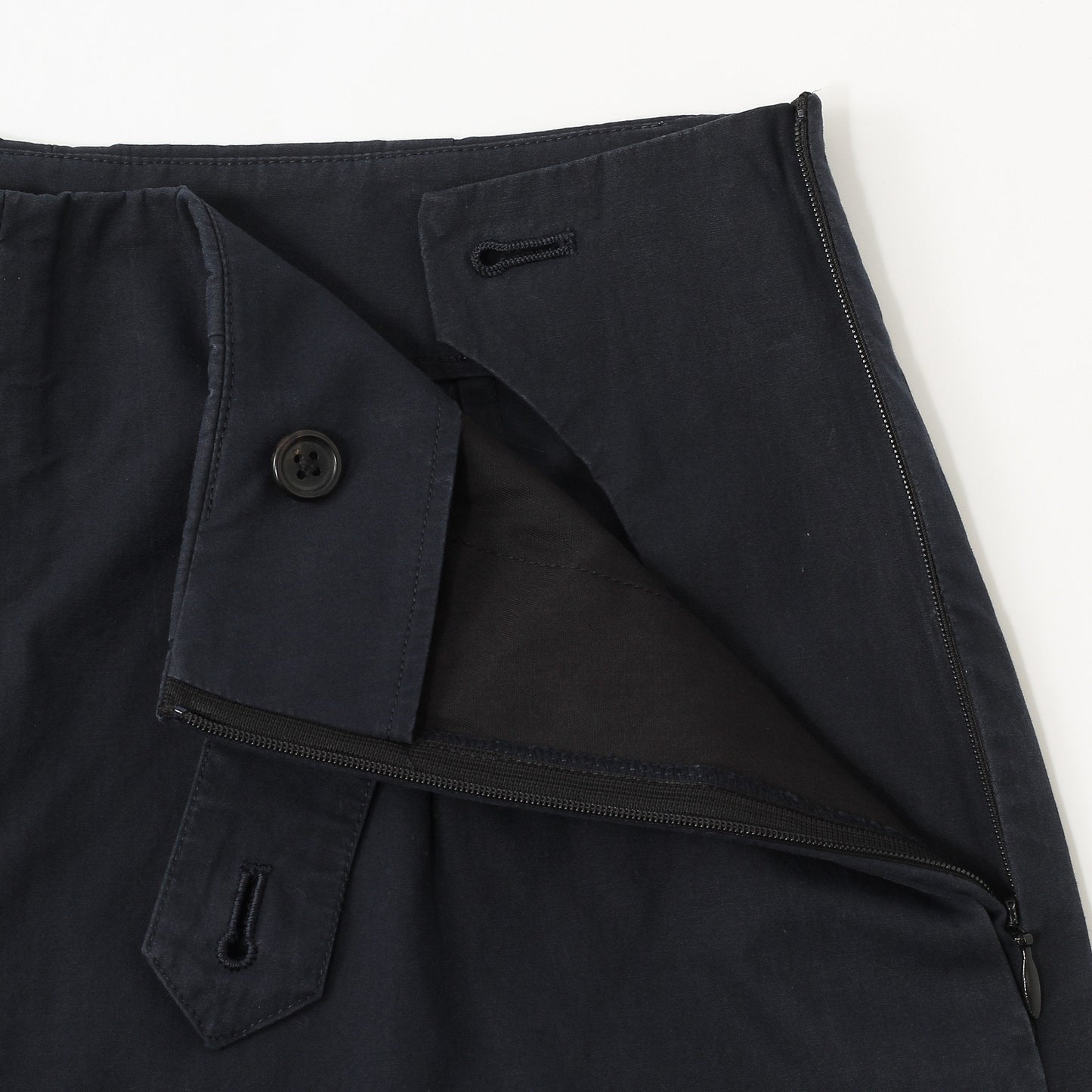 WASHED YARN DYE COTTON POPLIN TROUSERS