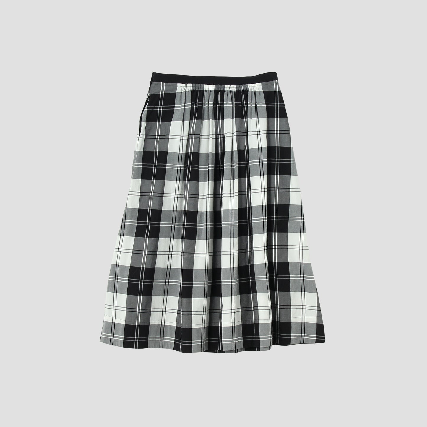 MONO CHECK SILK COTTON SKIRT